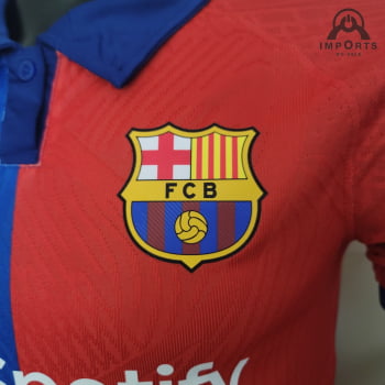 Camisa Barcelona 23/24 Versão Jogador Gola Polo - Azul/vermelho Camisa Barcelona 23/24 Versão Jogador Gola Polo - Azul/vermelho