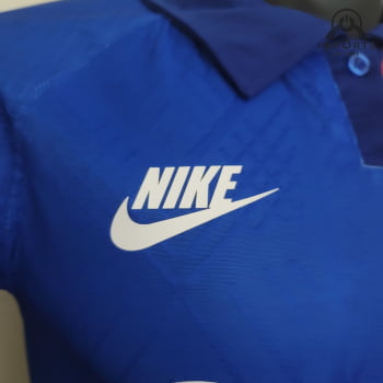 Camisa Barcelona 23/24 Versão Jogador Gola Polo  - Azul/vermelho