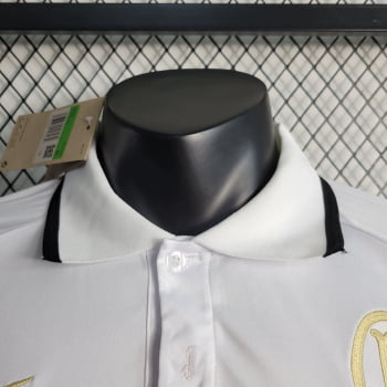 Camisa Gola Polo Corinthians 23/24 - Branco/dourado