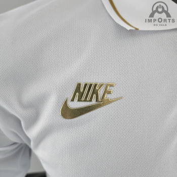 Camisa da Seleção Brasileira 2022 Gola Polo - Branca/Dourado