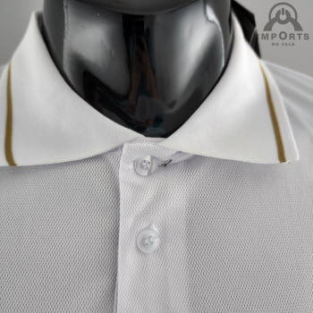 Camisa da Seleção Brasileira 2022 Gola Polo - Branca/Dourado