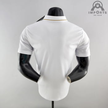 Camisa da Seleção Brasileira 2022 Gola Polo - Branca/Dourado
