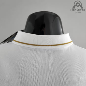 Camisa da Seleção Brasileira 2022 Gola Polo - Branca/Dourado
