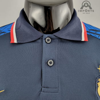 Camisa Gola Polo da Seleção Francesa 22/23 - Azul