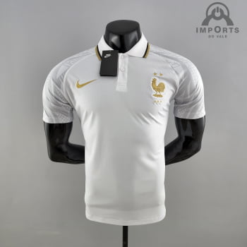 Camisa Gola Polo da Seleção Francesa 22/23 - Branca Camisa Gola Polo da Seleção Francesa 22/23 - Branca