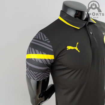 Camisa Gola Polo Borussia Dortmund 22/23 - Preta