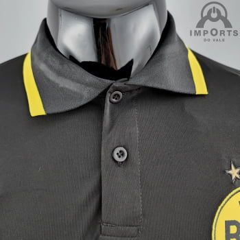Camisa Gola Polo Borussia Dortmund 22/23 - Preta