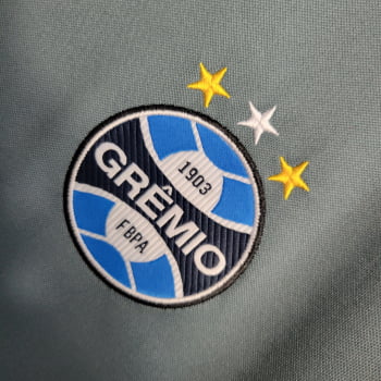 Camisa Gola Polo Grêmio 23/24 Treino - Cinza/preta