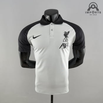 Camisa Gola Polo Liverpool 22/23 - Preto/branco
