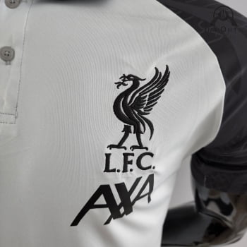 Camisa Gola Polo Liverpool 22/23 - Preto/branco