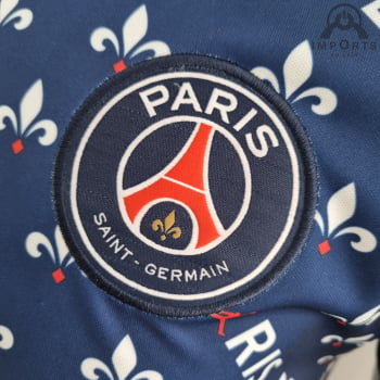 Camisa Gola Polo Paris Saint-Germain 22/23 Jordan Azul Camisa Gola Polo Paris Saint-Germain 22/23 Jordan Azul