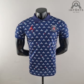 Camisa Gola Polo Paris Saint-Germain 22/23 Jordan Azul Camisa Gola Polo Paris Saint-Germain 22/23 Jordan Azul