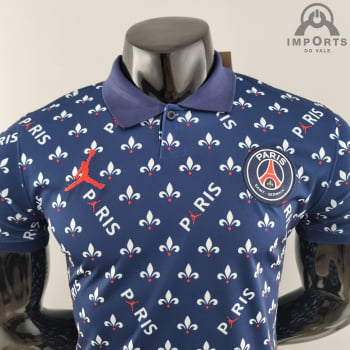 Camisa Gola Polo Paris Saint-Germain 22/23 Jordan Azul