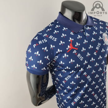 Camisa Gola Polo Paris Saint-Germain 22/23 Jordan Azul