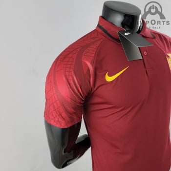 Camisa Gola Polo da Seleção Portuguesa 2022 - Vermelha