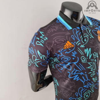 Camisa Real Madrid 22/23 Gola Polo Preta 