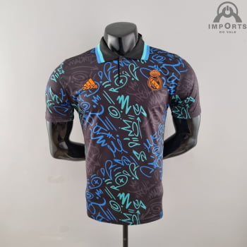 Camisa Real Madrid 22/23 Gola Polo Preta Camisa Real Madrid 22/23 Gola Polo Preta