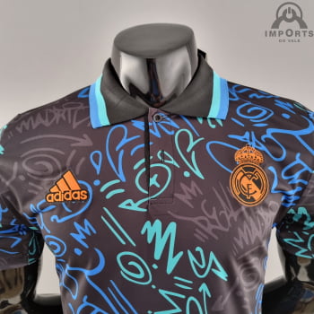 Camisa Real Madrid 22/23 Gola Polo Preta 
