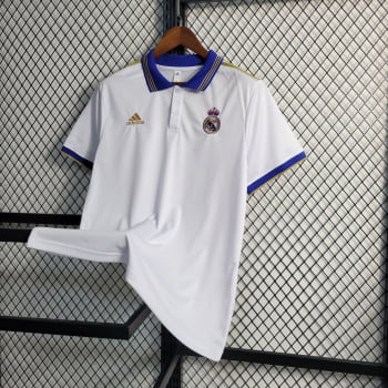 Camisa Gola Polo Real Madrid 23/24 - Branca