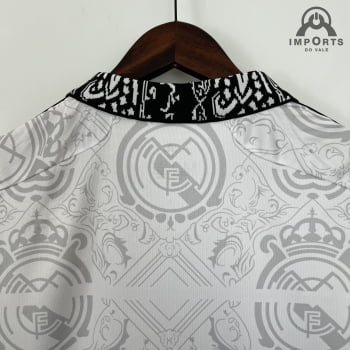 Camisa Gola Polo Real Madrid 23/24 - Branca/preta