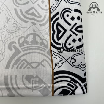 Camisa Gola Polo Real Madrid 23/24 - Branca/preta