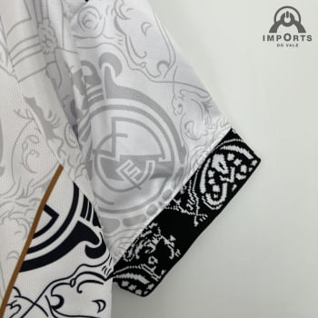 Camisa Gola Polo Real Madrid 23/24 - Branca/preta