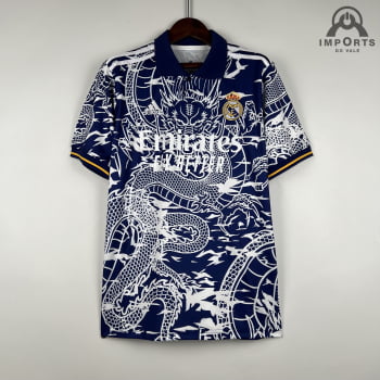 Camisa Gola Polo Real Madrid 23/24 - Dragão Azul Camisa Gola Polo Real Madrid 23/24 - Dragão Azul