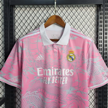 Camisa Gola Polo Real Madrid 23/24 - Dragão Rosa