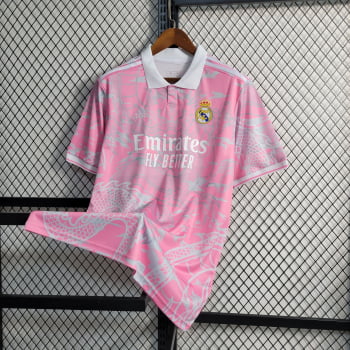 Camisa Gola Polo Real Madrid 23/24 - Dragão Rosa