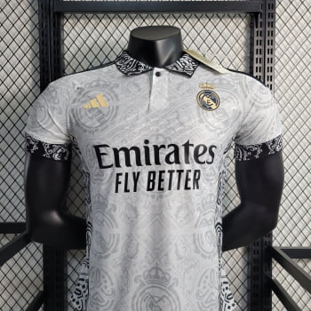Camisa Gola Polo Real Madrid 23/24 Versão Jogador Ed. Especial Clásica Branca
