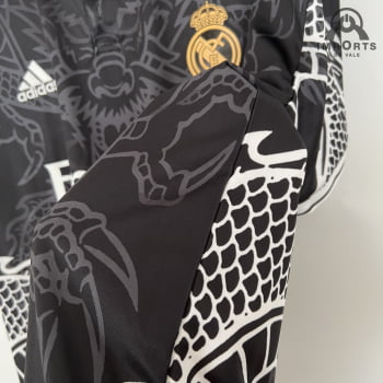 Camisa Gola Polo Real Madrid 23/24 - Preta/branca