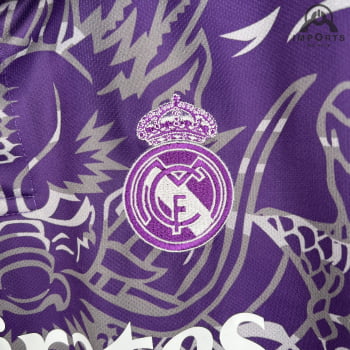 Camisa Gola Polo Real Madrid 23/24 - Roxa Camisa Gola Polo Real Madrid 23/24 - Roxa