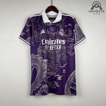 Camisa Gola Polo Real Madrid 23/24 - Roxa Camisa Gola Polo Real Madrid 23/24 - Roxa