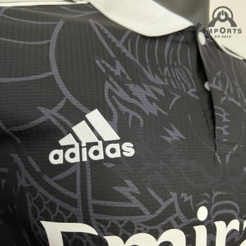 Camisa Gola Polo Real Madrid 23/24 Versão Jogador Ed. Especial Preta