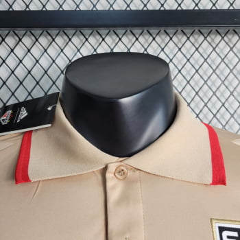 Camisa Gola Polo São Paulo 23/24 - Bege