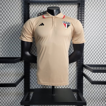 Camisa Gola Polo São Paulo 23/24 - Bege Camisa Gola Polo São Paulo 23/24 - Bege
