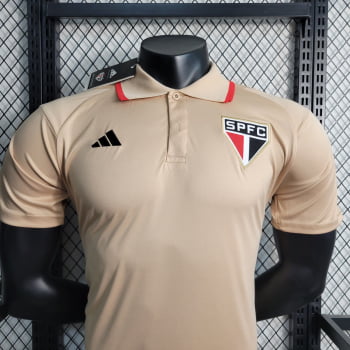 Camisa Gola Polo São Paulo 23/24 - Bege