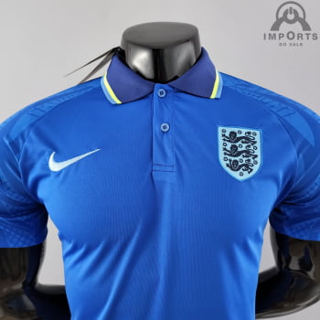 Camisa Gola Polo Seleção Inglesa 2022 - Azul