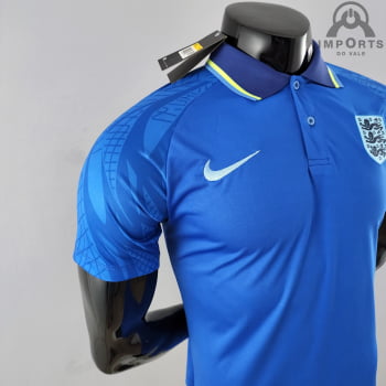 Camisa Gola Polo Seleção Inglesa 2022 - Azul
