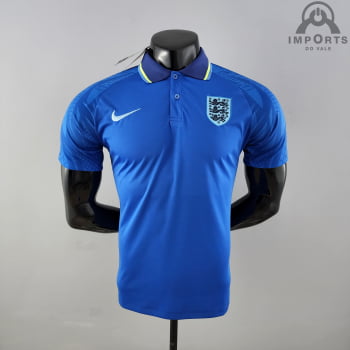 Camisa Gola Polo Seleção Inglesa 2022 - Azul