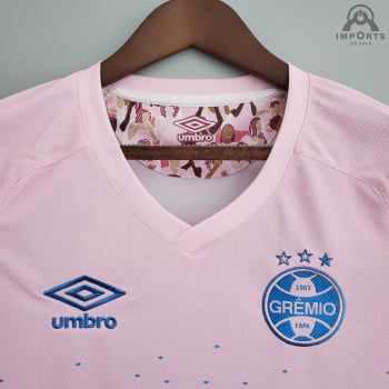 Camisa Grêmio 21/22 Ed. Especial Outubro Rosa Versão Feminina + Personalização Grátis