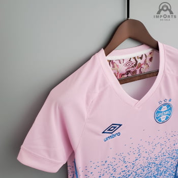 Camisa Grêmio 21/22 Ed. Especial Outubro Rosa Versão Feminina + Personalização Grátis