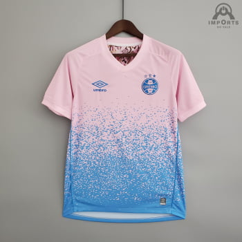 Camisa Grêmio 21/22 Ed. Especial Outubro Rosa Versão Torcedor + Personalização Grátis