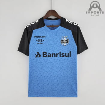 Camisa Grêmio 22/23 Treino Azul + Patrocínios