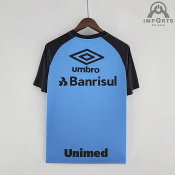 Camisa Grêmio 22/23 Treino Azul + Patrocínios