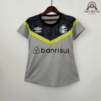 Camisa Grêmio 23/24 Versão Feminina Treino - Cinza 
