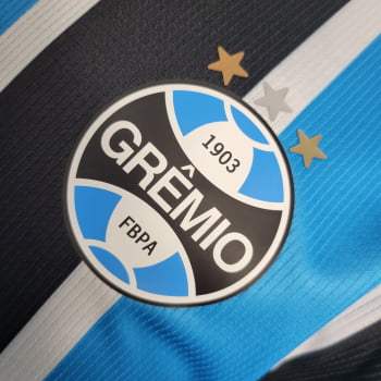 Camisa Grêmio l 23/24 Versão Jogador + Personalização Grátis Camisa Grêmio l 23/24 Versão Jogador + Personalização Grátis