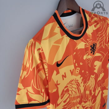 Camisa da Seleção Holandesa 2022 Versão Torcedor Treino - Laranja
