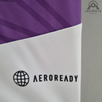 Camisa Real Madrid 22/23 Versão Torcedor Treino - Branca/Lilás