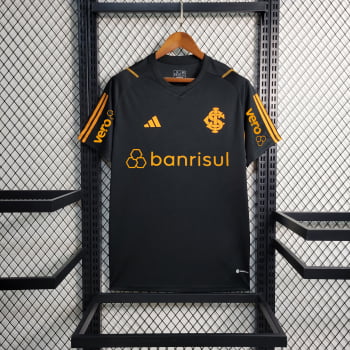 Camisa Internacional 23/24 Treino Preta + Patrocínios 